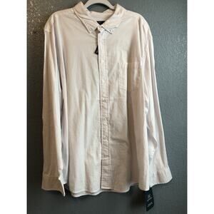 George Poplin Button Down Shirt Men's 3XL (54-56) White Classic Fit Cotton Blend